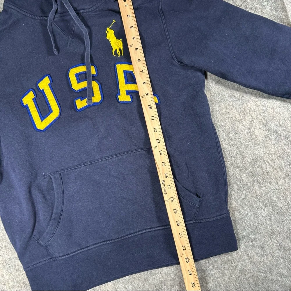 Polo by Ralph Lauren Navy Hoodie with Yellow USA Appliqué